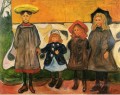 Cuatro niñas en arsgardstrand 1903 Expresionismo de Edvard Munch